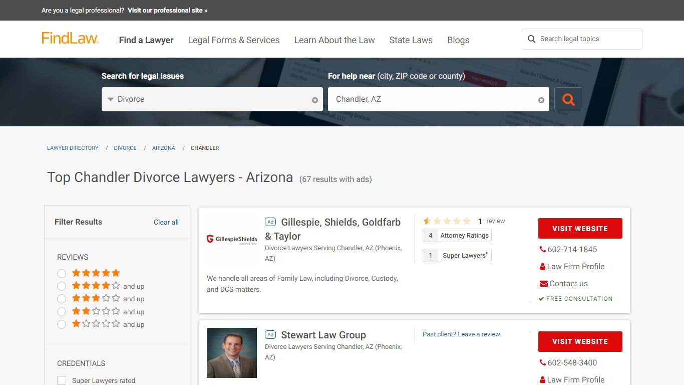 Best Chandler Divorce Lawyers & Law Firms - Arizona | FindLaw